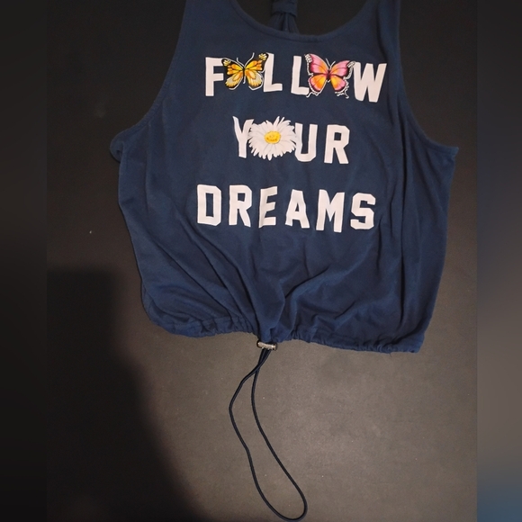 Navy Tank Top with Butterfly and Daisy Print - Picture 4 of 7